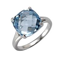Zeeme Ring »925/- Sterling Silber rhodiniert Blautopas«