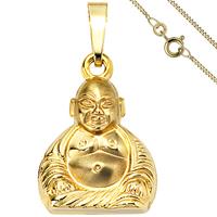 sigo Anhänger Buddha 333 Gold Gelbgold mit Kette 45 cm