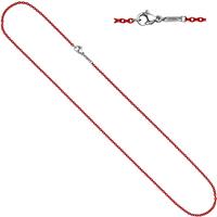 sigo Rundankerkette Edelstahl rot lackiert 42 cm Kette Halskette Karabiner