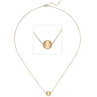 sigo Collier Kette mit Anhänger Kugel 750 Gold Gelbgold matt 45 cm Halskette