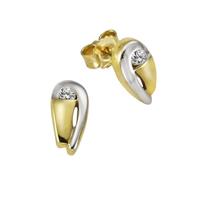 Vivance Ohrstecker »333/- Gelbgold bicolor Zirkonia«