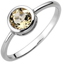 SIGO Damen Ring 925 Sterling Silber 1 Citrin gelb Silberring