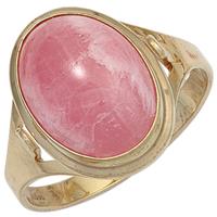 SIGO Damen Ring 585 Gold Gelbgold 1 Rhodochrosit rosa Goldring