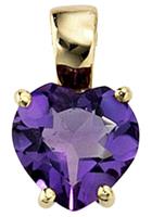 Jobo Herzanhänger »Herz«, 333 Gold mit einem Amethyst