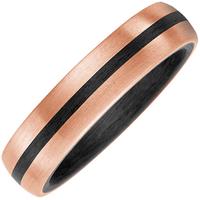 SIGO Partner Ring Carbon mit 585 Gold Rotgold matt Partnerring