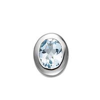 SIGO Anhänger oval 925 Sterling Silber rhodiniert 1 Blautopas blau hellblau