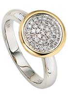 JOBO Diamantring, 585 Gold bicolor mit 40 Diamanten