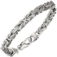 sigo Königsarmband 925 Sterling Silber 21 cm Armband Silberarmband Karabiner