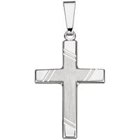 SIGO Anhänger Kreuz 925 Sterling Silber matt Kreuzanhänger Silberanhänger Silberkreuz