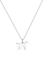 Elli, Halskette Hund Dog Herz Tierfreund Cut-Out 925 Silber in silber, Schmuck für Damen