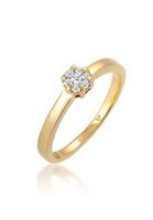 Diamore Diamantring »Blume Verlobung Diamant (0.15 ct) 585 Gelbgold«