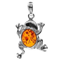 OSTSEE-SCHMUCK Kettenanhänger »Frosch Silber 925/000 Bernstein« (1-tlg)