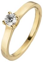 Jobo Solitärring, 585 Gold mit Diamant Brillant 0,25 ct.