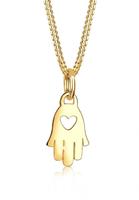 Elli Collierkettchen »Hamsa Hand Herz Symbol Talisman 585 Gelbgold«