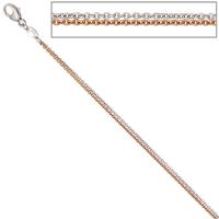 sigo Halskette Kette 585 Gold Rotgold Weißgold bicolor 42 cm Goldkette Karabiner