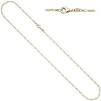 sigo Figarokette 585 Gold Gelbgold diamantiert 1,7 mm 45 cm Kette Halskette Goldkette