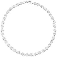 sigo Collier Halskette 925 Sterling Silber gehämmert 45 cm Kette Silberkette