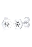 Elli Paar Ohrstecker »Stern Hexagon Swarovski Kristalle Sterling Silber«