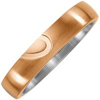 SIGO Partner Ring Halbes Herz aus Titan und Bronze Partnerring