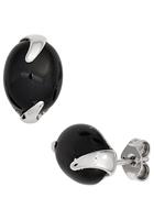 Jobo Paar Ohrstecker, 925 Silber mit Onyx