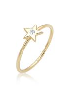 Elli Diamantring »Bandring Stern Astro Diamant (0.02ct) 375 Gelbgold«