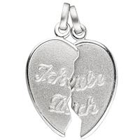 SIGO Anhänger Ich Liebe Dich / geteiltes Herz 925 Sterling Silber Partneranhänger