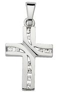 Adelia´s Kettenanhänger »Silber 925 Sterling Silver Kreuz Anhänger«, 925 Sterling Silber mit Zirkonia