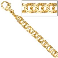 SIGO Garibaldiarmband 585 Gold Gelbgold 19 cm Armband Goldarmband Karabiner