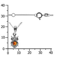 OSTSEE-SCHMUCK Kette mit Anhänger »kleiner Uhu Silber 925/000 Bernstein« (2-tlg)