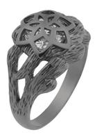 Der Herr der Ringe Fingerring »Dark Years Collection Nenya - Galadriels Ring - schwarz weiß, 20002184«, Made in Germany - mit Zirkonia (synth)