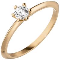 SIGO Damen Ring 585 Gold Rotgold 1 Diamant Brillant 0,25 ct. Diamantring Solitär