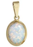 Jobo Kettenanhänger, oval 333 Gold mit synthetischem Opal