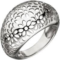 SIGO Damen Ring breit mit Blumen Muster 925 Sterling Silber Silberring