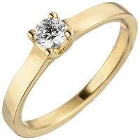 SIGO Damen Ring 585 Gold Gelbgold 1 Diamant Brillant 0,25 ct. Diamantring Solitär