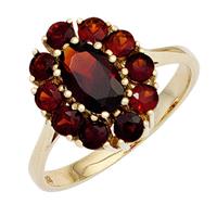 SIGO Damen Ring 375 Gold Gelbgold 11 Granate rot Goldring