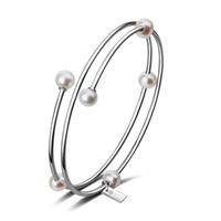 Ailoria Armband »MIDORI Armreif Silber/weiße Perle«, Größenverstellbar