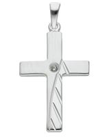 Adelia´s Kettenanhänger "925 Silber Kreuz Anhänger mit Zirkonia", mit Zirkonia Silberschmuck für Damen & Herren