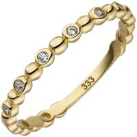 SIGO Damen Ring Kugel 333 Gold Gelbgold 11 Zirkonia Goldring Kugelring