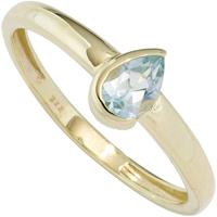 SIGO Damen Ring 333 Gold Gelbgold 1 Blautopas hellblau blau Goldring