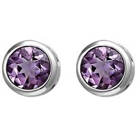 SIGO Ohrstecker 925 Sterling Silber 2 Amethyste lila violett Ohrringe