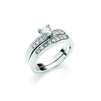 buckley london Ring »rhodiniert mit Kristallen«