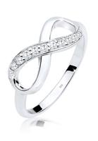 Elli Dames Infinity Symbool Oneindigheid Trend met Zirkonia Kristallen in 925 Sterling Zilver Wit