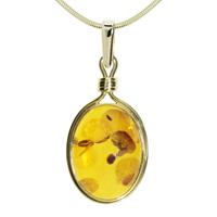 OSTSEE-SCHMUCK Kette mit Anhänger »Malicia Gold 333/000 Bernstein« (2-tlg)