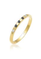 Elli Diamantring »Bandring Weiß Schwarz Diamant (0.10 ct) 375 Gold«