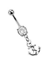 Adelia´s Bauchnabelpiercing »Bauchnabelpiercing «, 316l Stahl Banane - Anhänger mit Anker