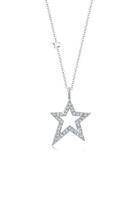 Elli Dames Ster Astro met Kristallen in 925 Sterling Zilver Zilver