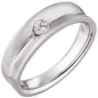 SIGO Damen Ring 950 Platin matt 1 Diamant Brillant 0,13ct. Platinring