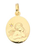 Adelia´s Kettenanhänger »Gold 8 k (333) Schmuck Medaille«, Amor 8 k 333 Gelbgold mit Diamant