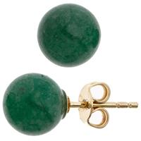 sigo Ohrstecker Kugel 333 Gold Gelbgold 2 Aventurine grün Ohrringe Goldohrstecker