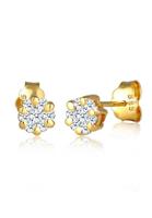 Diamore Paar Ohrstecker »Blume Diamant (0.30 ct) 585 Gelbgold«